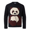 Kids Black Longsleeve Top with Panda Application