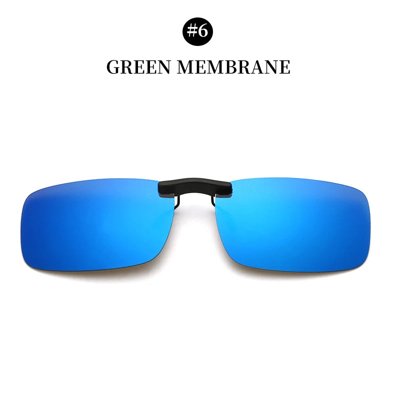 Rimless Flip Up Clip On Sunglasses Men Women Polarized Driving Fishing Cycling Night Vision Glasses Myopia Clip on Eyeglasses
