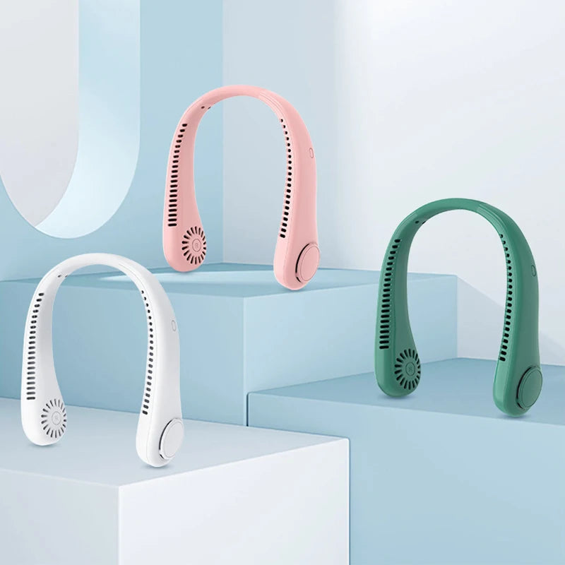 Adjustable 3 Speeds Portable Neck Fan with Stretchable Design, 4000mAh Hands-Free Rechargeable Cooling Device