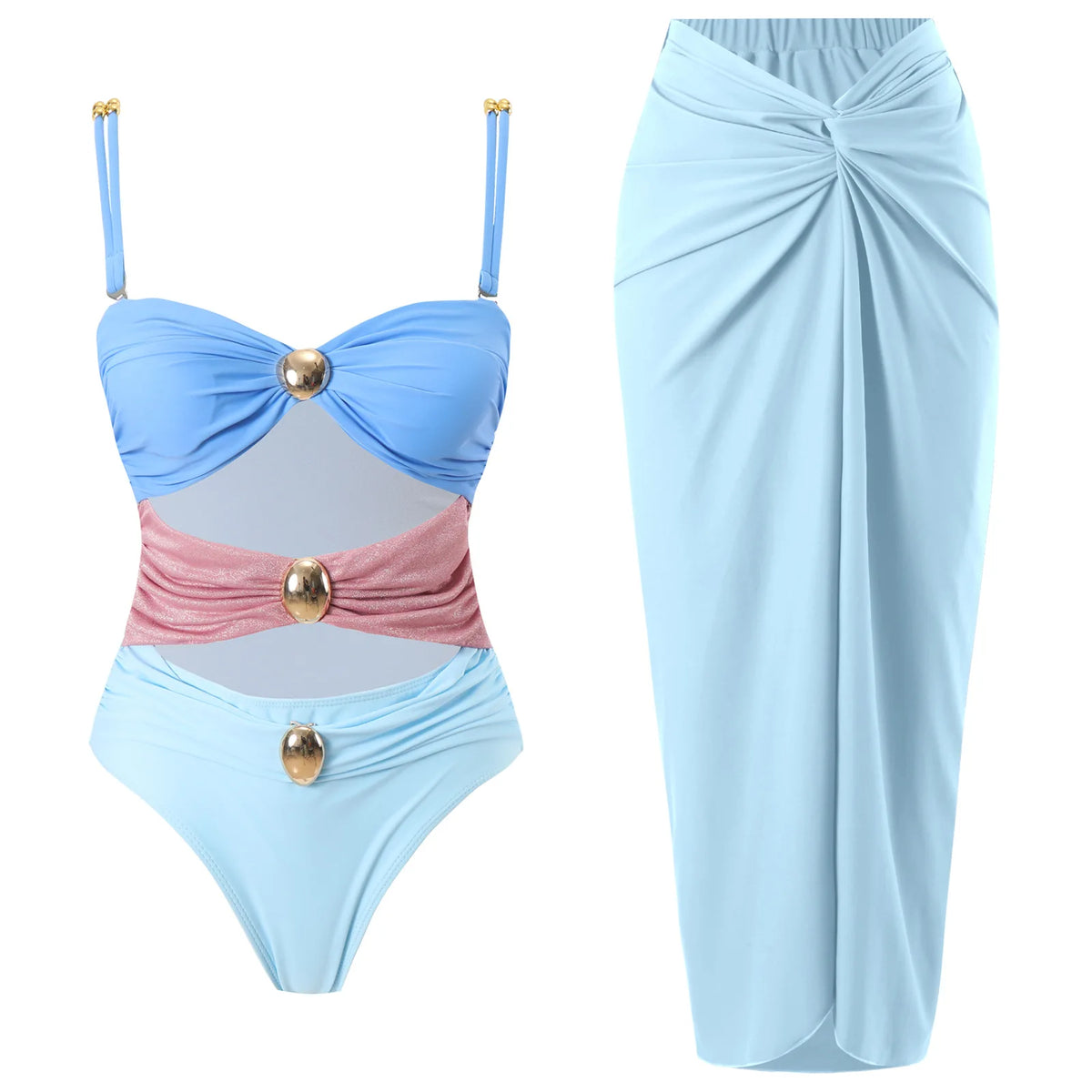 High Waist Push Up Bikini Set 2025 3D Flower Swimsuit Dress Women Print 3 Pieces Swimwear Ruffle Beach Bathing Suit Skirt Femme
