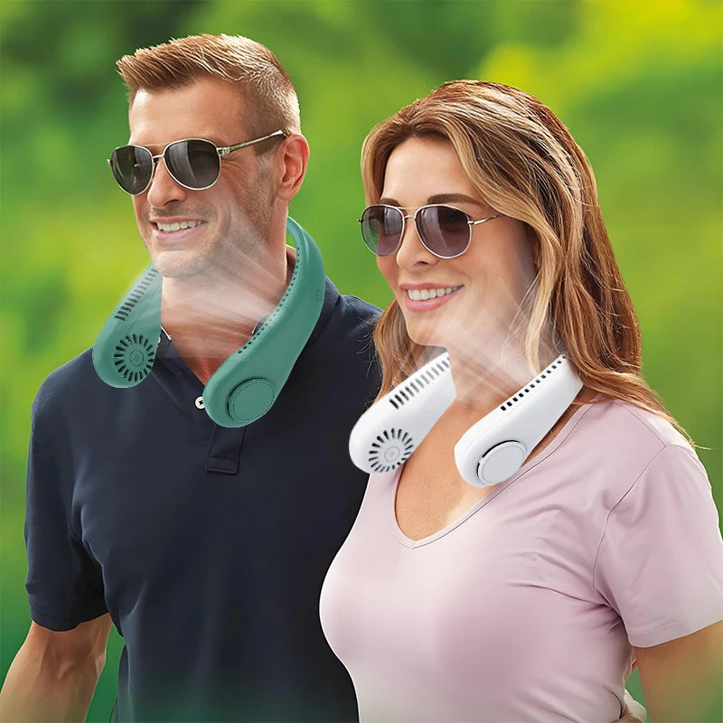 Adjustable 3 Speeds Portable Neck Fan with Stretchable Design, 4000mAh Hands-Free Rechargeable Cooling Device