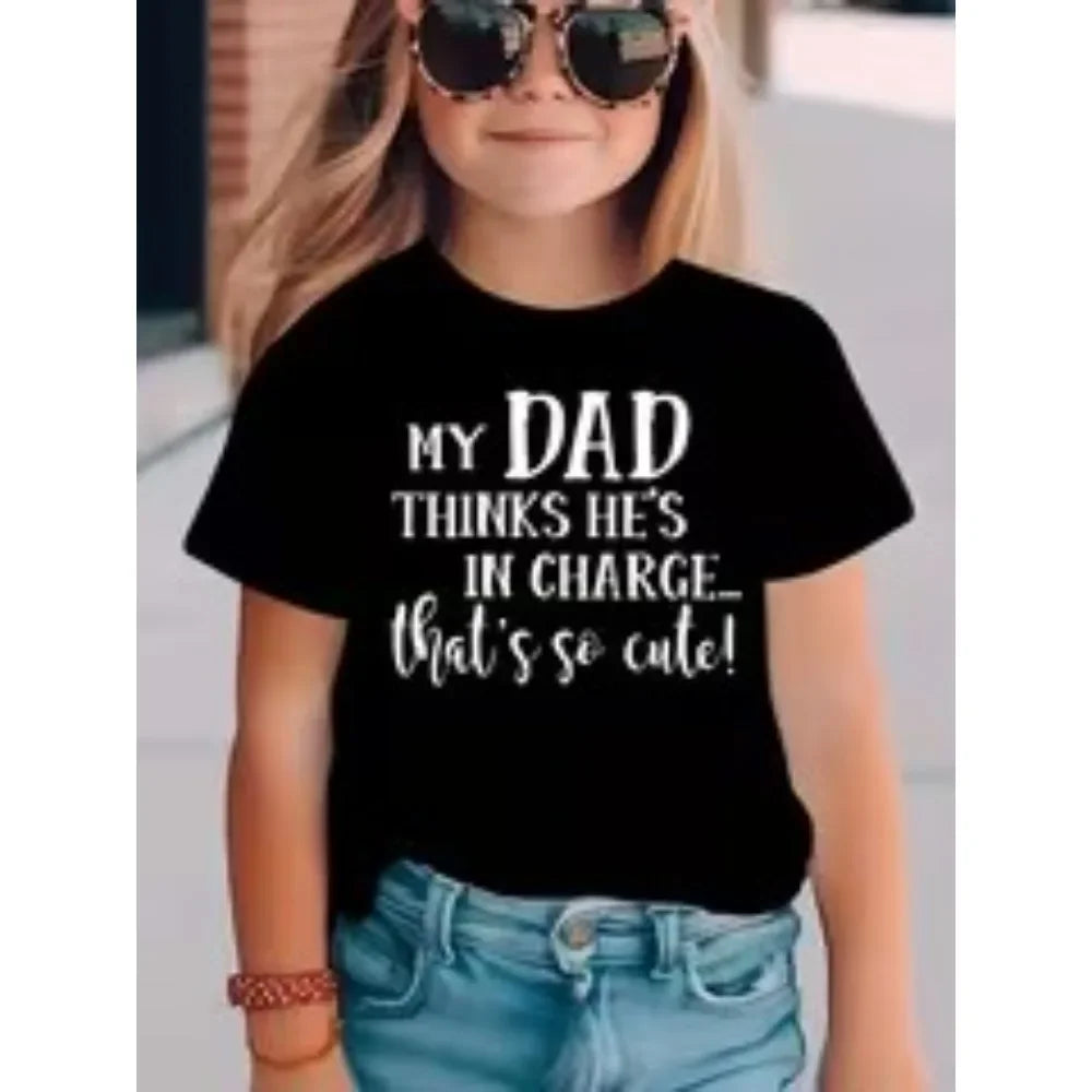 Summer Funny Letter Cute Printer Children's T-shirt Casual Fashion Kids Short Sleeve Tees Trendy Soft Boys Girls Clothes