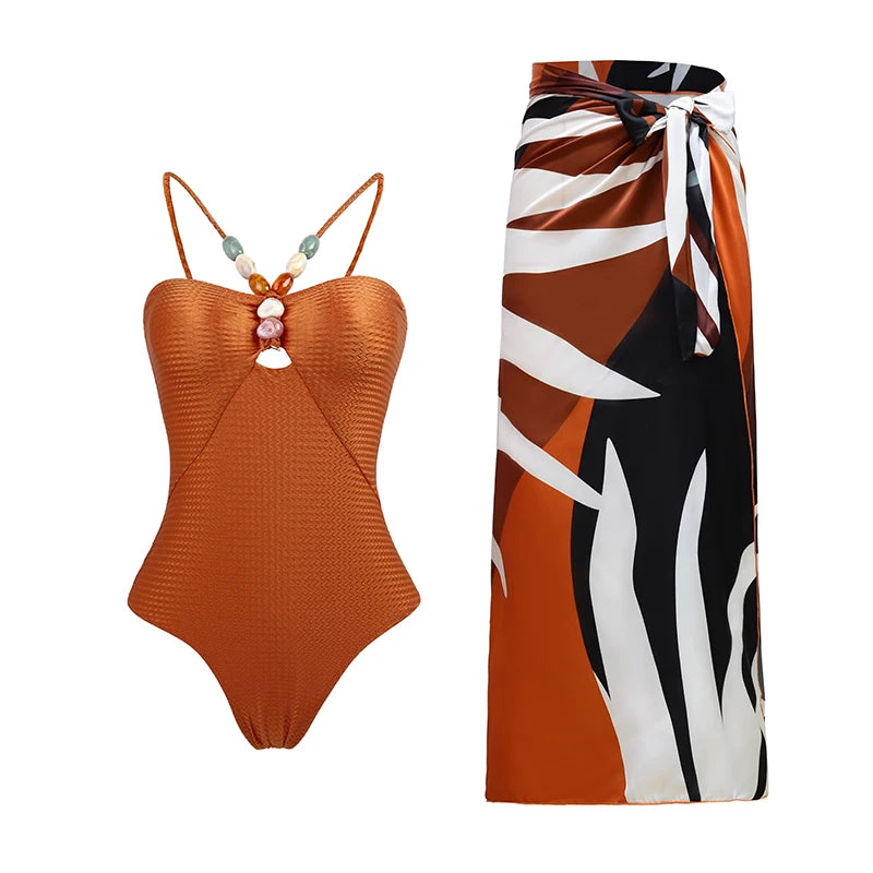 High Waist Push Up Bikini Set 2025 3D Flower Swimsuit Dress Women Print 3 Pieces Swimwear Ruffle Beach Bathing Suit Skirt Femme
