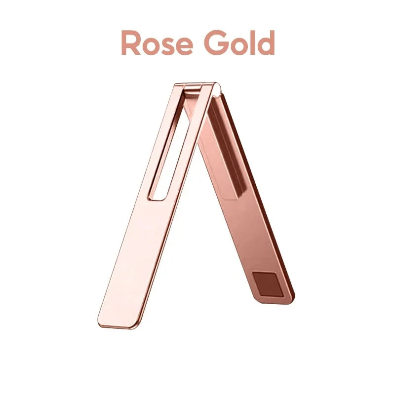 Ultra-thin Mini Magnetic Replicate Mobile Cell Phone Holder Bracket Metal Desktop Stand Universal Support Folding Kickstand Rack