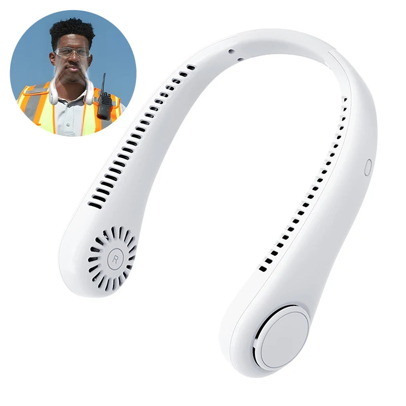 Adjustable 3 Speeds Portable Neck Fan with Stretchable Design, 4000mAh Hands-Free Rechargeable Cooling Device
