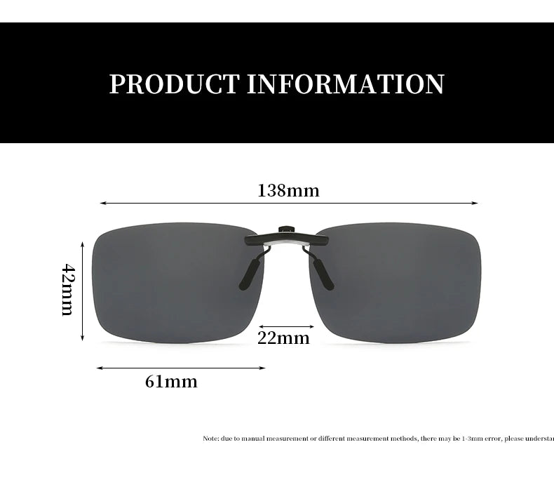 Rimless Flip Up Clip On Sunglasses Men Women Polarized Driving Fishing Cycling Night Vision Glasses Myopia Clip on Eyeglasses