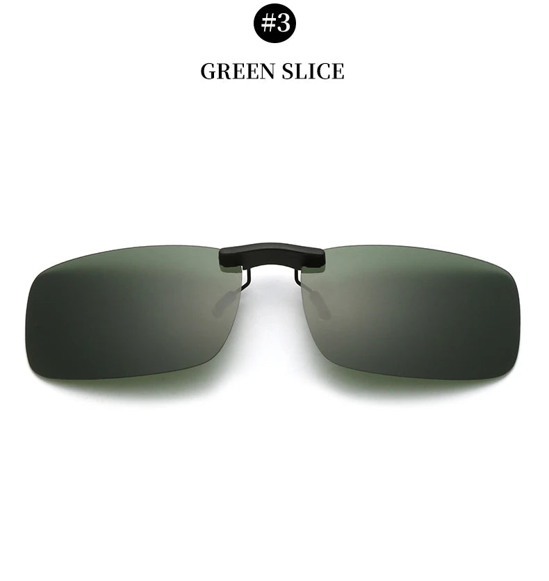 Rimless Flip Up Clip On Sunglasses Men Women Polarized Driving Fishing Cycling Night Vision Glasses Myopia Clip on Eyeglasses