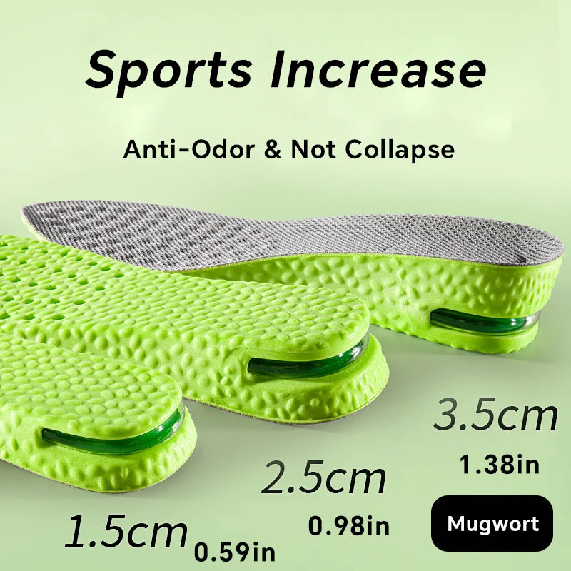 1Pair Height Increase Insole for Feet Comfort Plantar Fasciitis Shoes Insoles Men Women Sports Air Shock Absorbing Shoe Pads