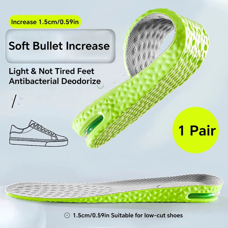 1Pair Height Increase Insole for Feet Comfort Plantar Fasciitis Shoes Insoles Men Women Sports Air Shock Absorbing Shoe Pads