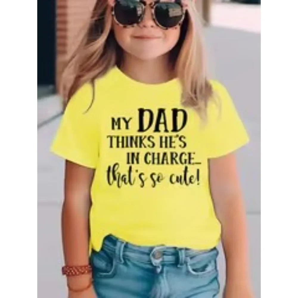 Summer Funny Letter Cute Printer Children's T-shirt Casual Fashion Kids Short Sleeve Tees Trendy Soft Boys Girls Clothes