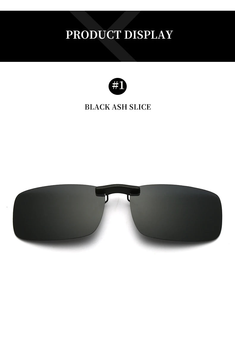 Rimless Flip Up Clip On Sunglasses Men Women Polarized Driving Fishing Cycling Night Vision Glasses Myopia Clip on Eyeglasses