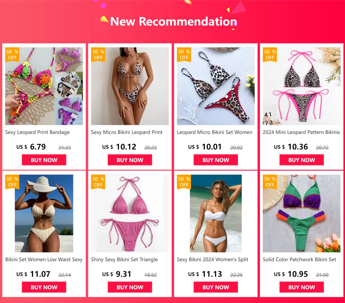 Sexy Leopard Print Bandage Bikini Set Triangle Swimsuit Push Up Swimsuit Beach Tie Bikini Set Summer Beach Outfit Thong Swimsuit