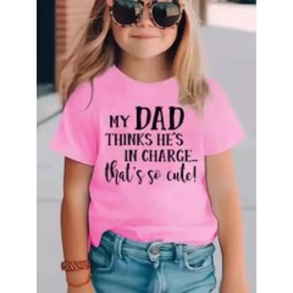 Summer Funny Letter Cute Printer Children's T-shirt Casual Fashion Kids Short Sleeve Tees Trendy Soft Boys Girls Clothes