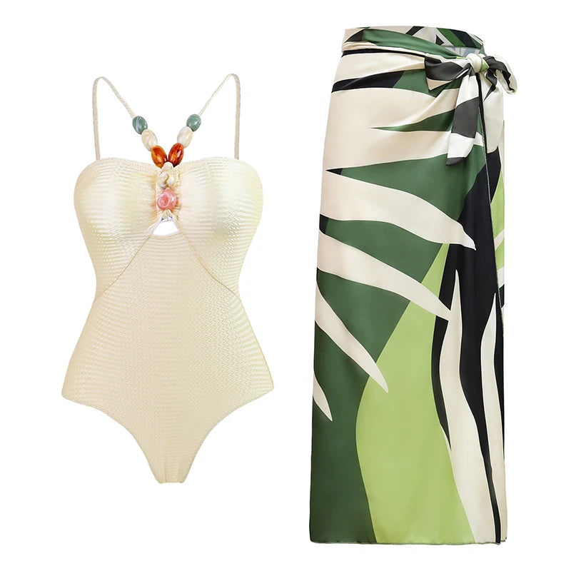 High Waist Push Up Bikini Set 2025 3D Flower Swimsuit Dress Women Print 3 Pieces Swimwear Ruffle Beach Bathing Suit Skirt Femme