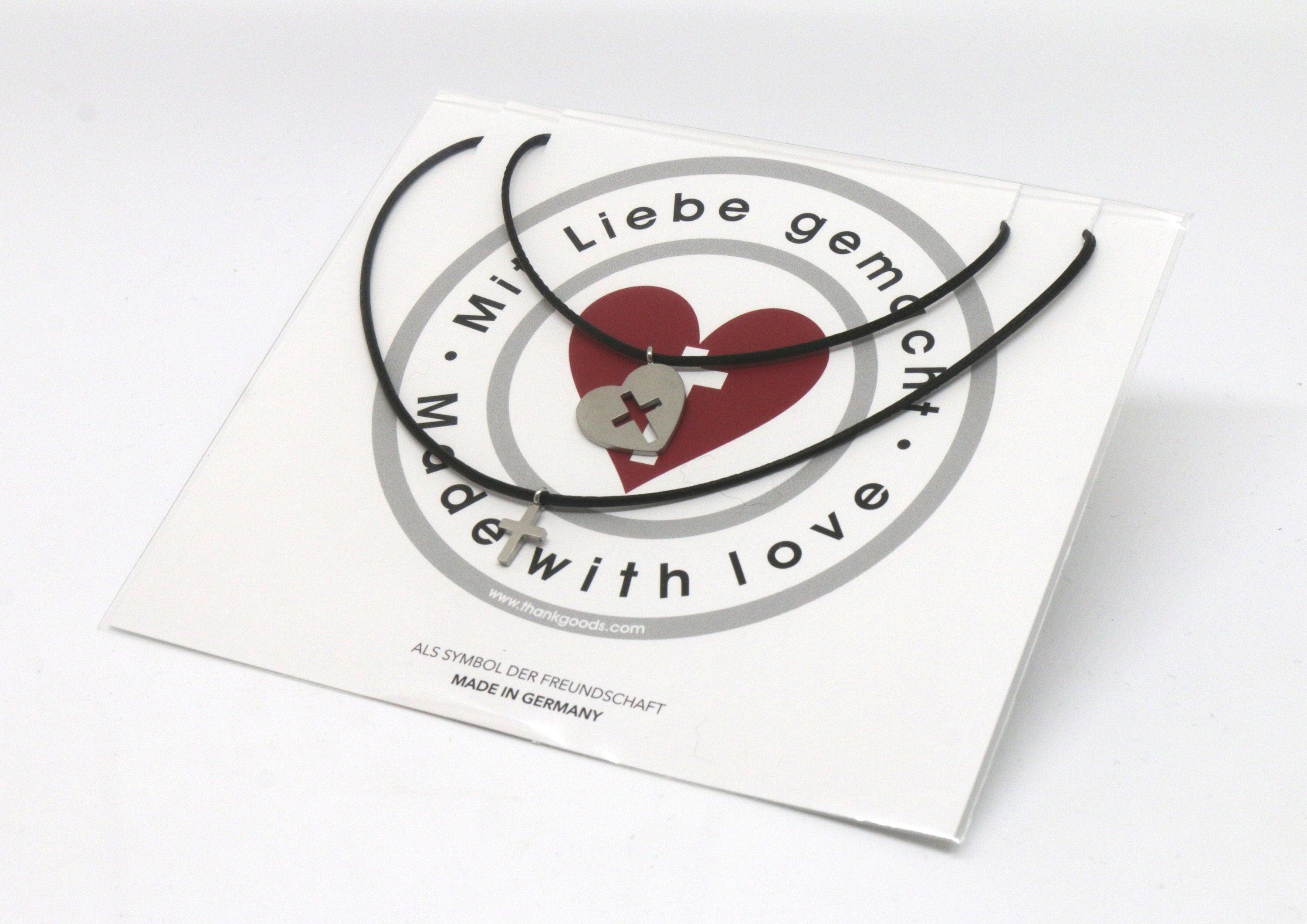 Thankgoods Freundschaft-Schmuckset Kreis/Kreuz für 2 Menschen die Ihre Liebe auf eine ganz besondere Art teilen möchten!